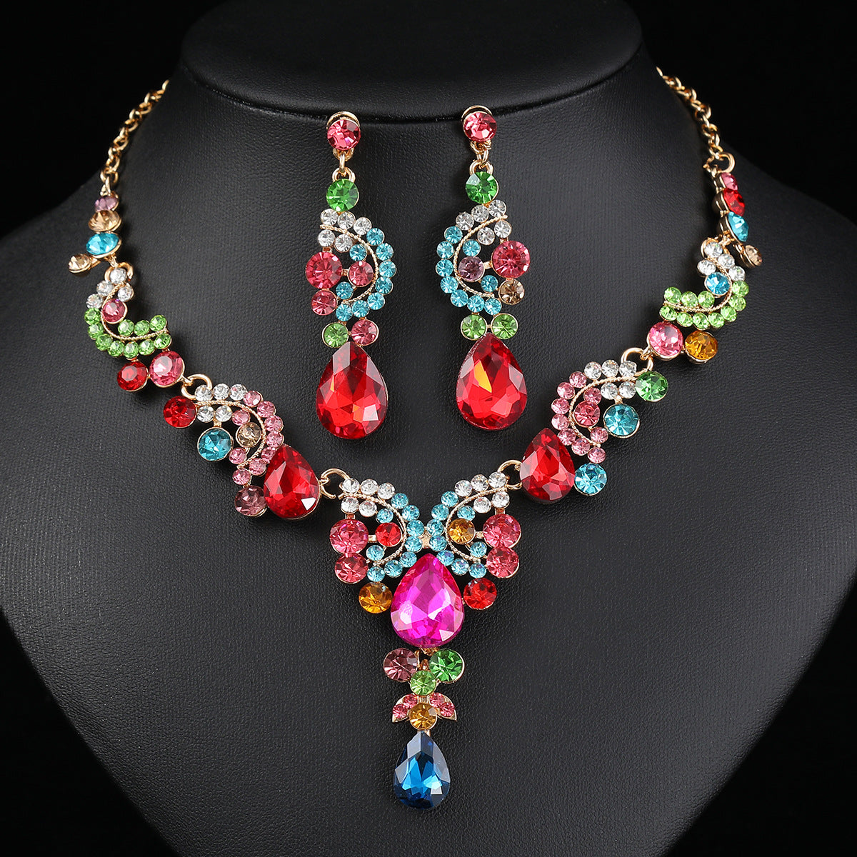 Elegant 3-Piece Necklace and Earring Set for Bride