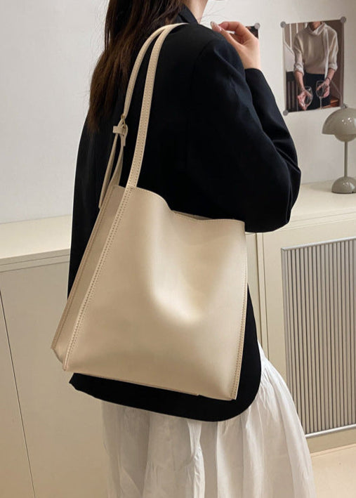 Structured PU Leather Tote With Shoulder Strap