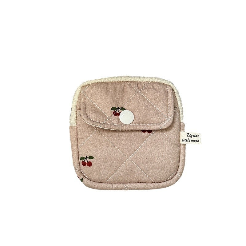 Mini Bluetooth Earphone Organizer Wallet with Floral Design