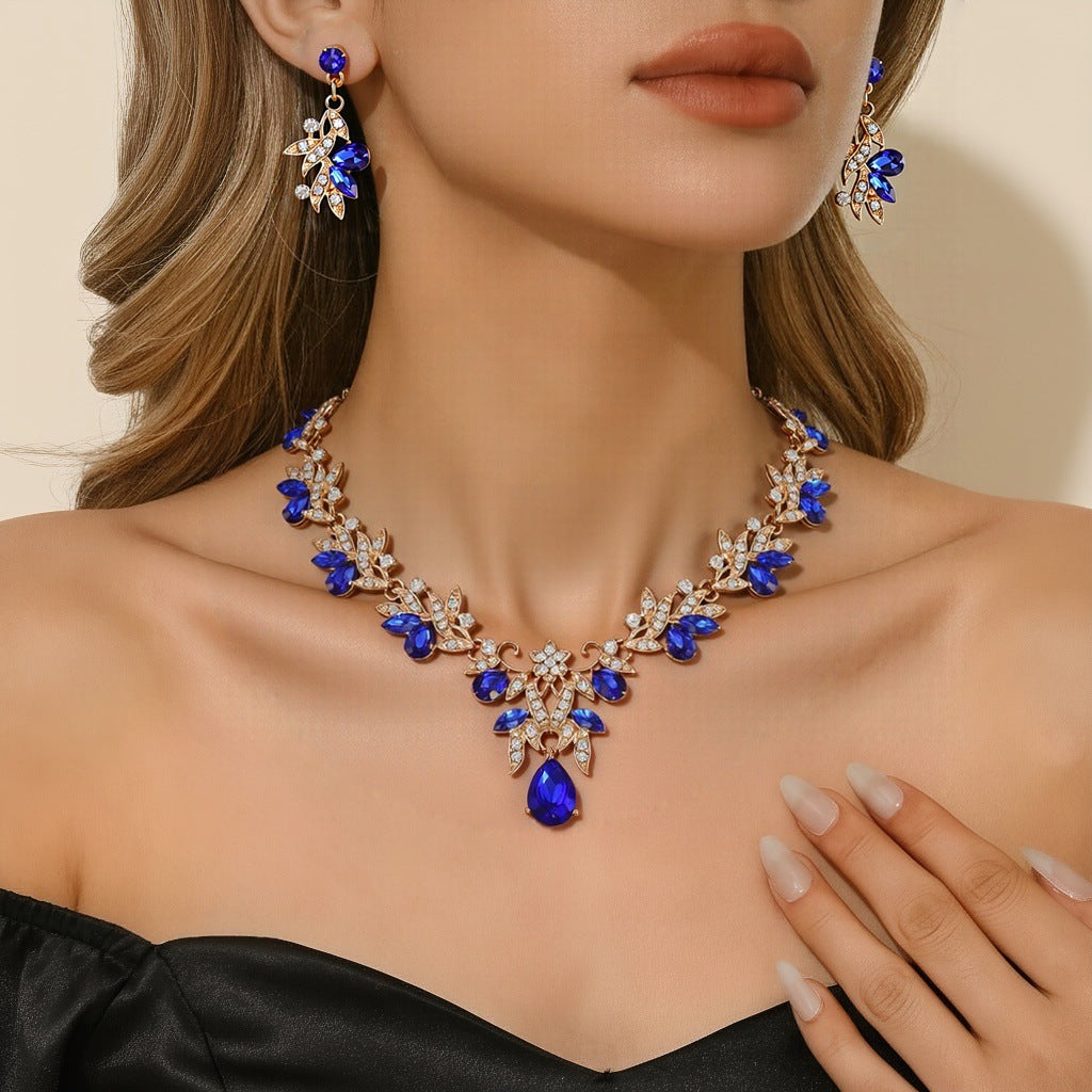 Bridal Necklace Set with High-Quality Crystal and Diamond Accents