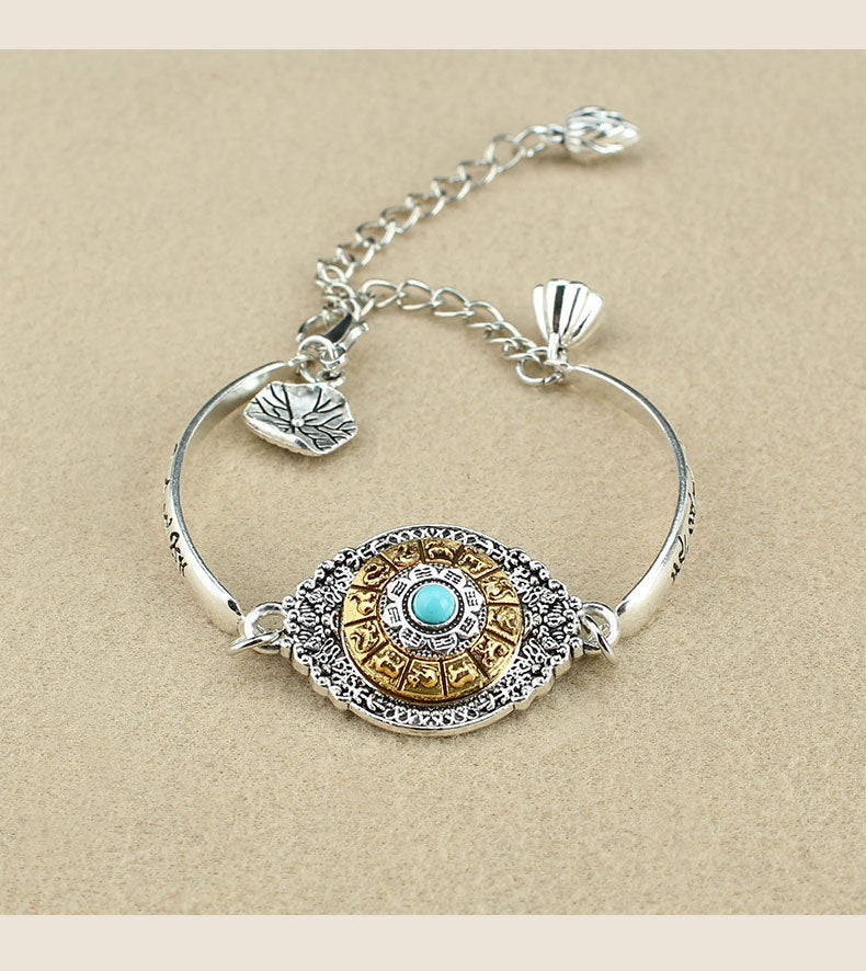 National Style The Eight Trigrams Of Zodiac Sign Rotated The Six Character Mantra Bracelet