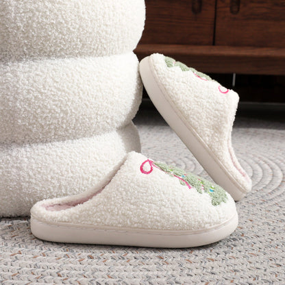 Bow Knot Christmas Tree Warm Indoor Slippers