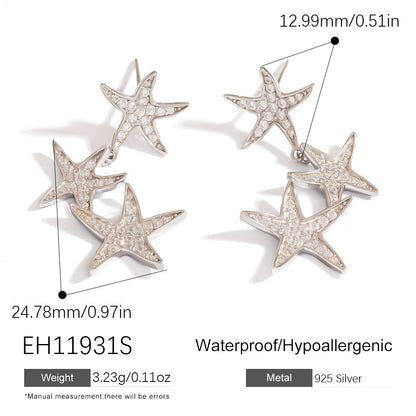 Elegant 925 Silver Pearl Earrings with Geometric Design