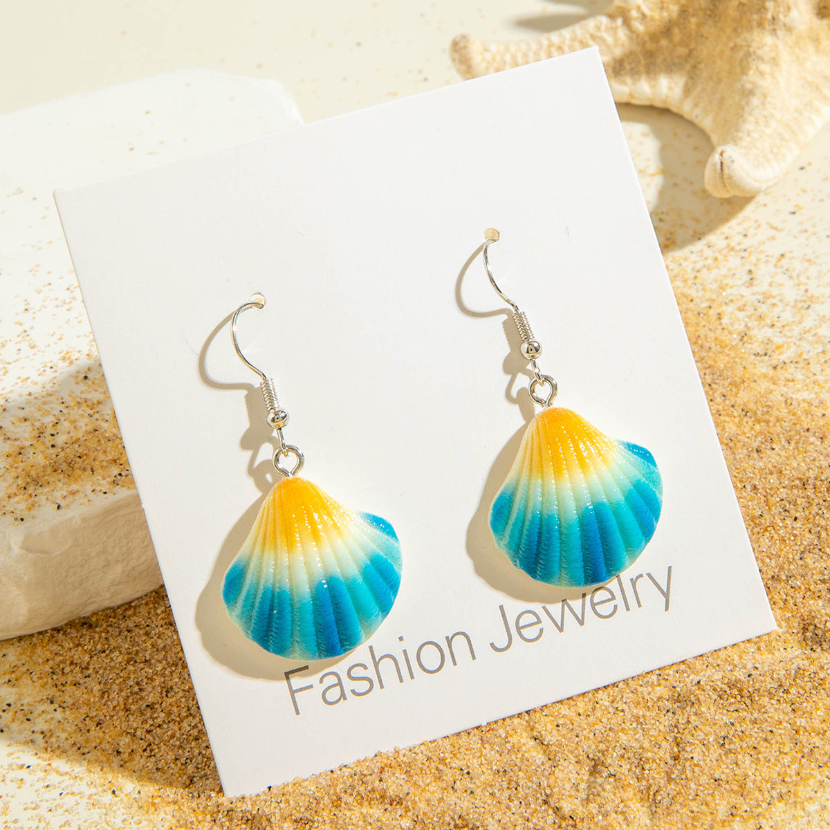Bohemian Resin Starfish Earrings Ocean-Inspired Jewelry