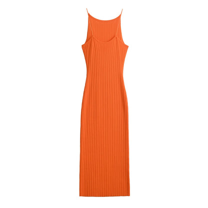 Sexy Solid Sleeveless Backless Bodycon Dress