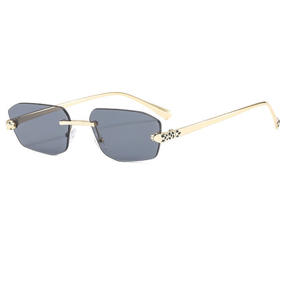 Trendy Fashion Frameless Leopard Sunglasses for Men and Women