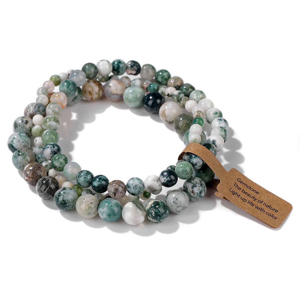 3Pcs Simple Stretch Beaded Bracelet Set