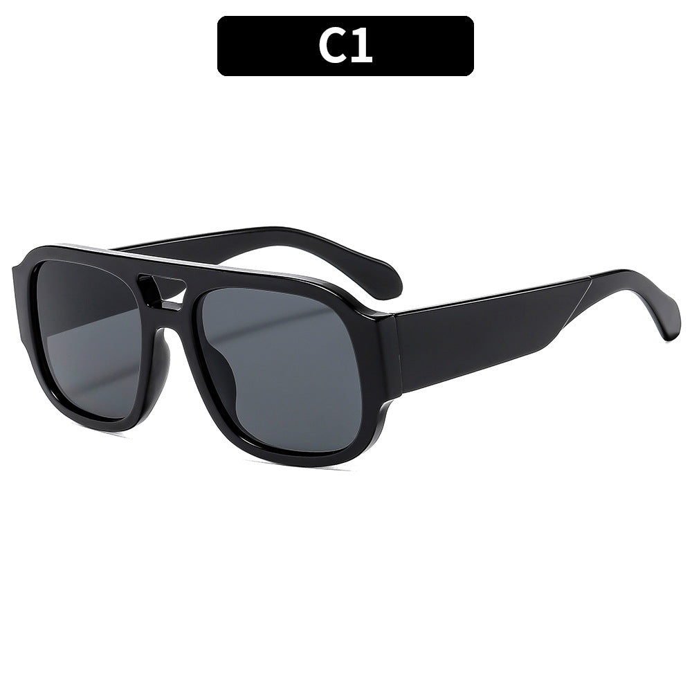 Trendy Wide-Brim Aviator Sunglasses