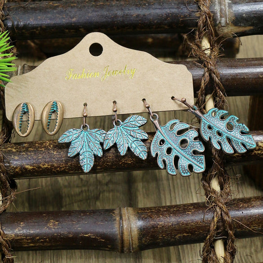 Boho Starfish Shell Earrings Vintage Style Ocean-Inspired Studs
