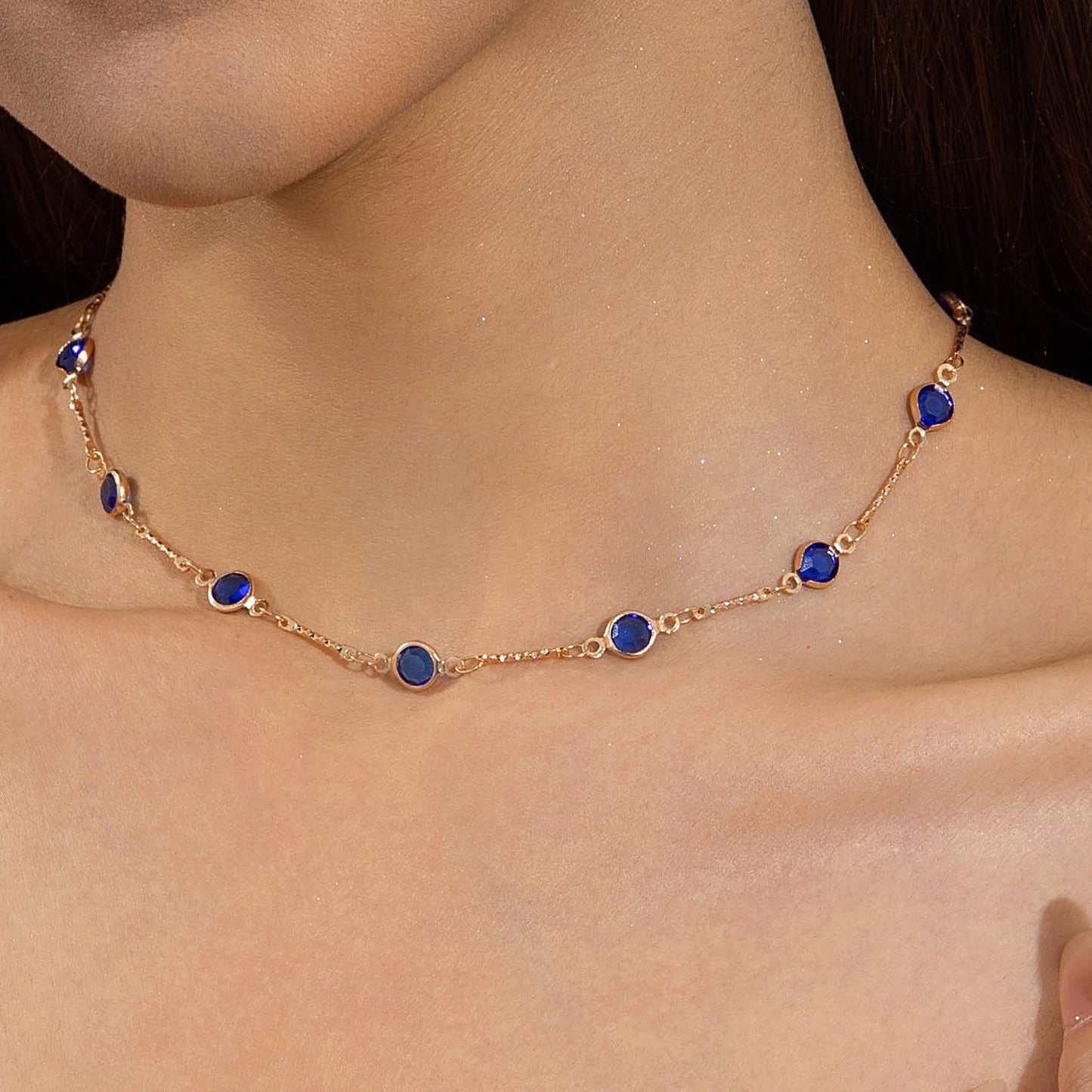 Trendy Green Cubic Zirconia Choker Necklace For Women