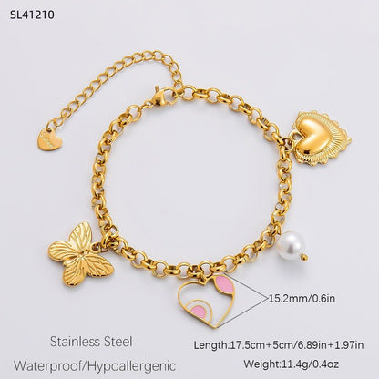 DIY Stainless Steel Heart Pendant Necklace with 18k Gold Plating