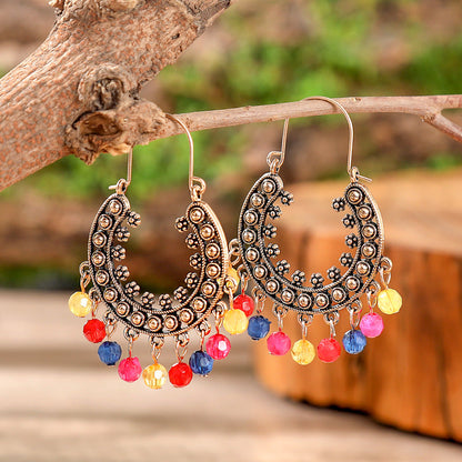Fashion Tassel Bead Earrings for Women Stylish Vintage Jewelry