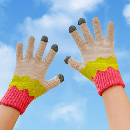 Touch Screen Warm Winter Knitted Gloves for Women