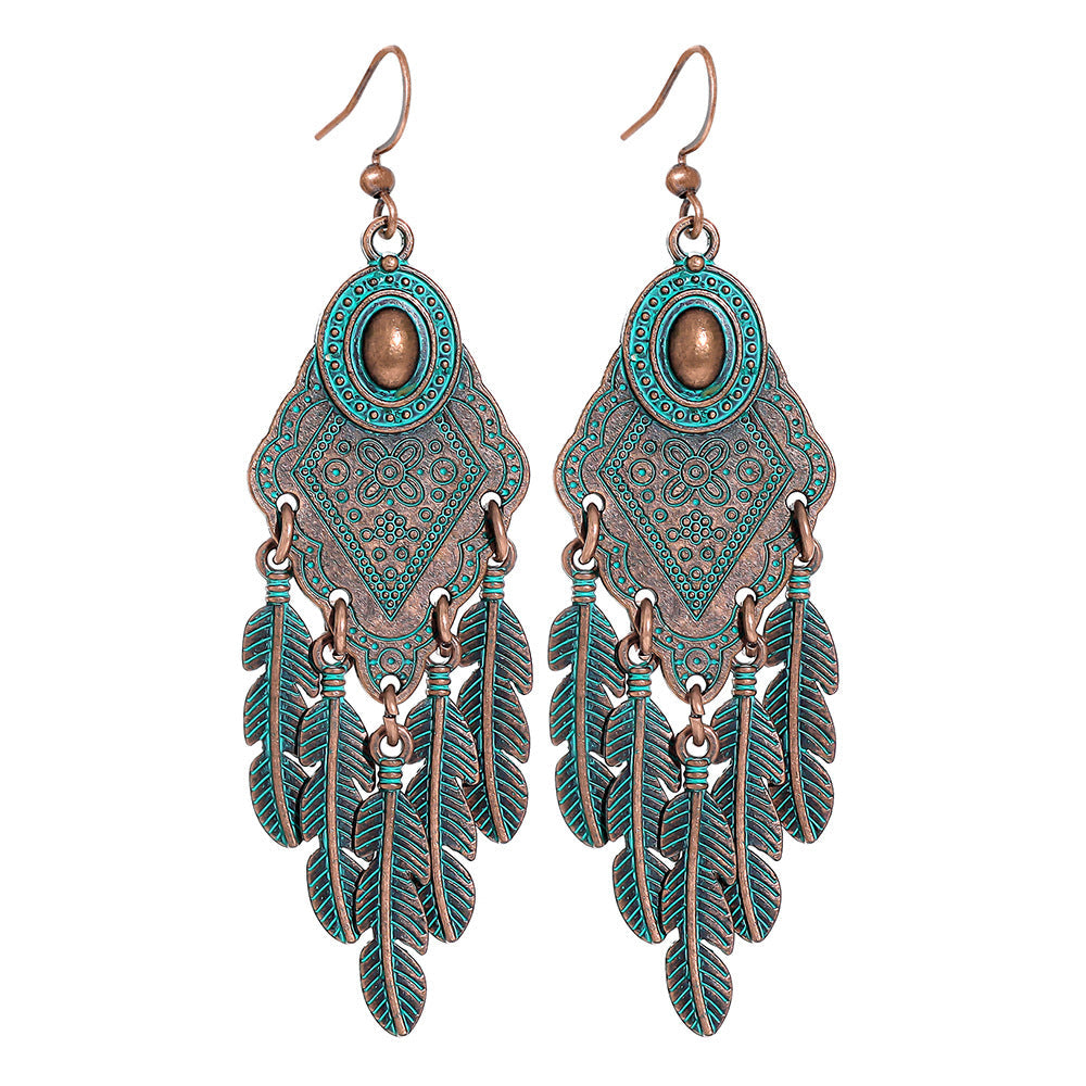 Vintage Metal Tassel Earrings Creative Bohemian Jewelry