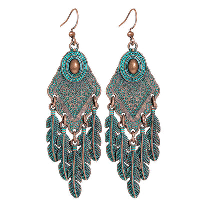 Vintage Metal Tassel Earrings Creative Bohemian Jewelry