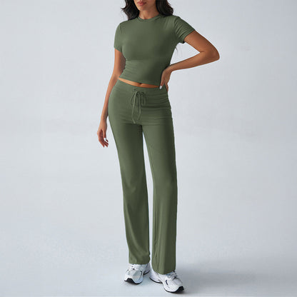 Elegant Solid Color Casual Set for Women