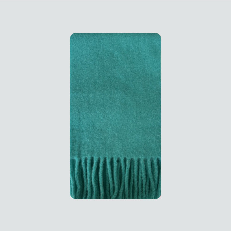 Mint Green Snowbud Pink Wool Blend Scarf For Women