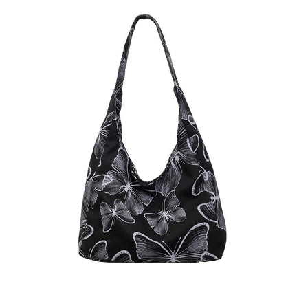 Trendy Butterfly Print Shoulder Bag Casual Beach Tote