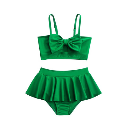 Girls' Two-Piece Swimwear Set Colorful Ruffled Bikini