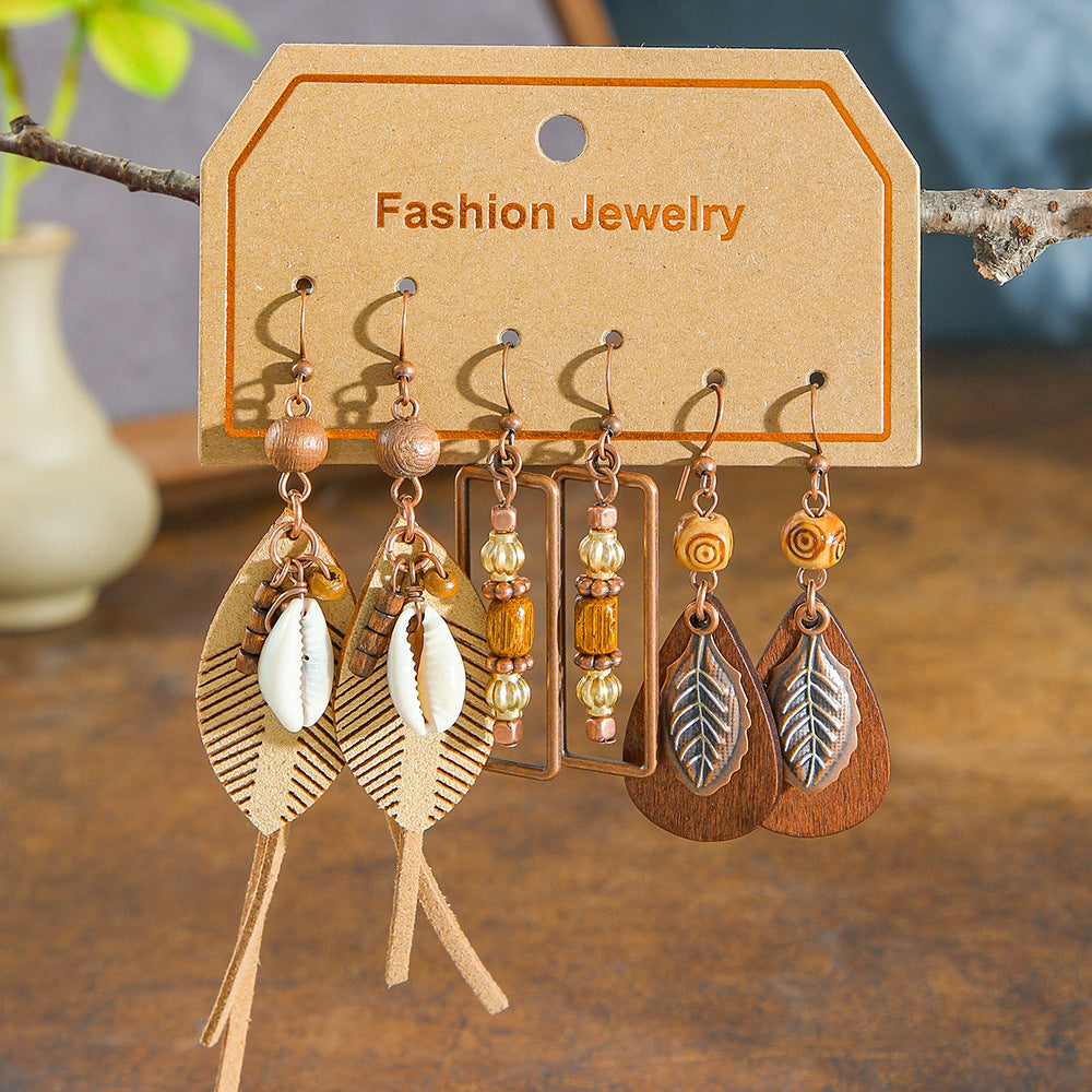 Bohemian Vintage Earring Set Stylish Casual Jewelry
