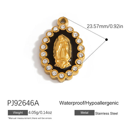 Colorful Oil-Drop Fish Heart Pendant Steel DIY Jewelry Accessories