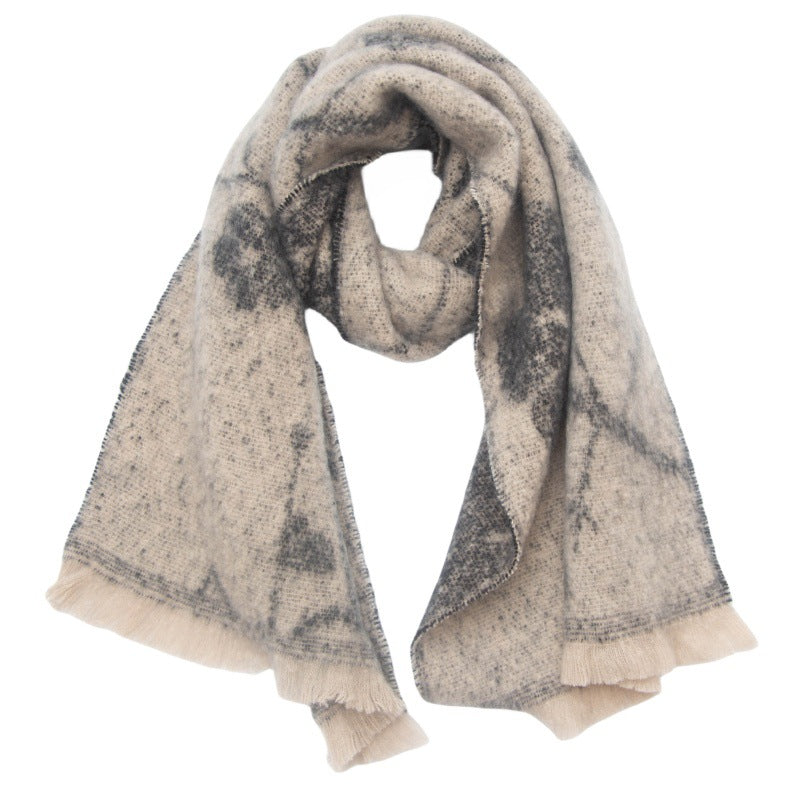 Contrasct Color Floral Print Scarves