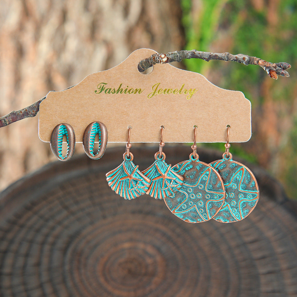Vintage Geometric Hollow Earrings Alloy Holiday Style
