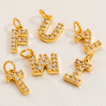 DIY Letter Pendant Necklace and Bracelet Set Stainless Steel Accessories