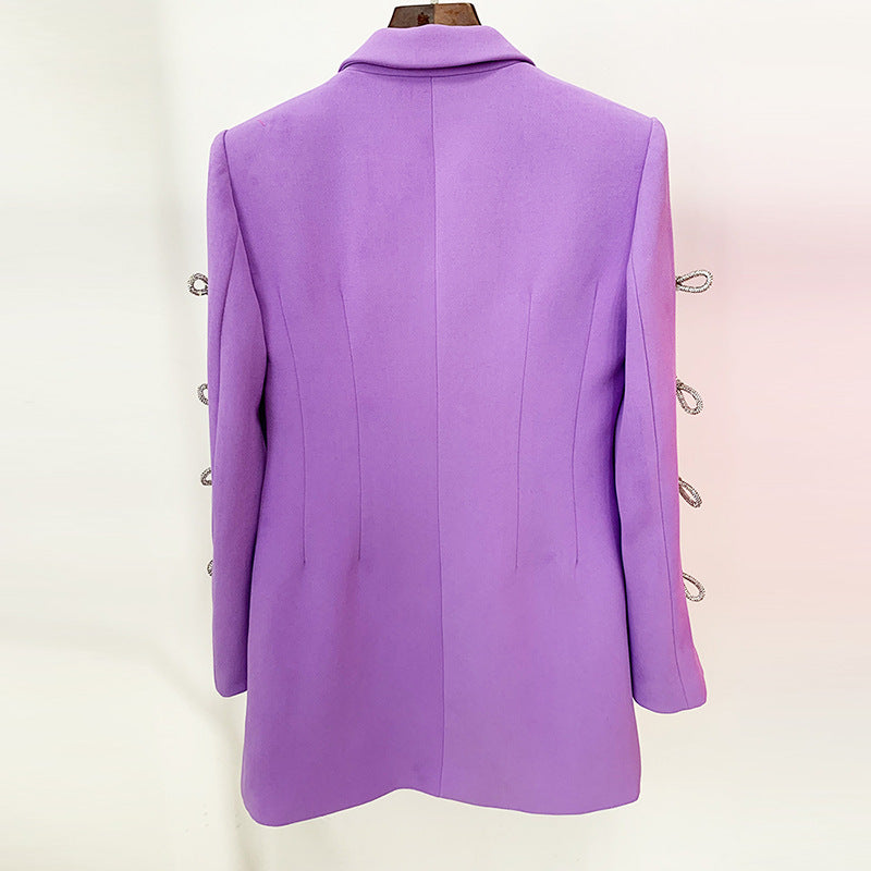 Elegant Hollow Butterfly Knot Pearl Suit Dress