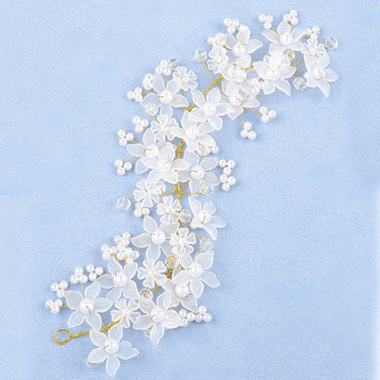 Bridal Flower Hairpiece Handmade Pearl Wedding Headband