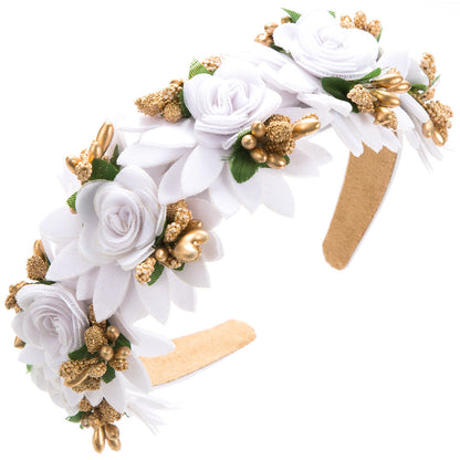 Floral Hairband Elegant Faux Flowers Hair Accessory