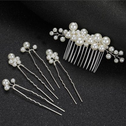 Bridal Wedding Hair Accessories Set 3 Combs + 2 Hair Pins