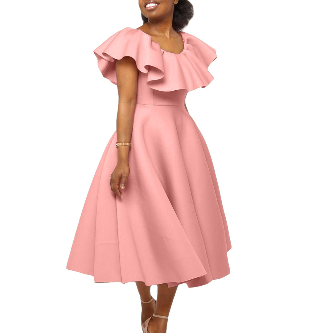 Elegant Ruffle Sleeve Maxi Dress For Parties