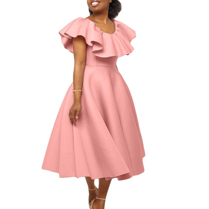 Elegant Ruffle Sleeve Maxi Dress For Parties