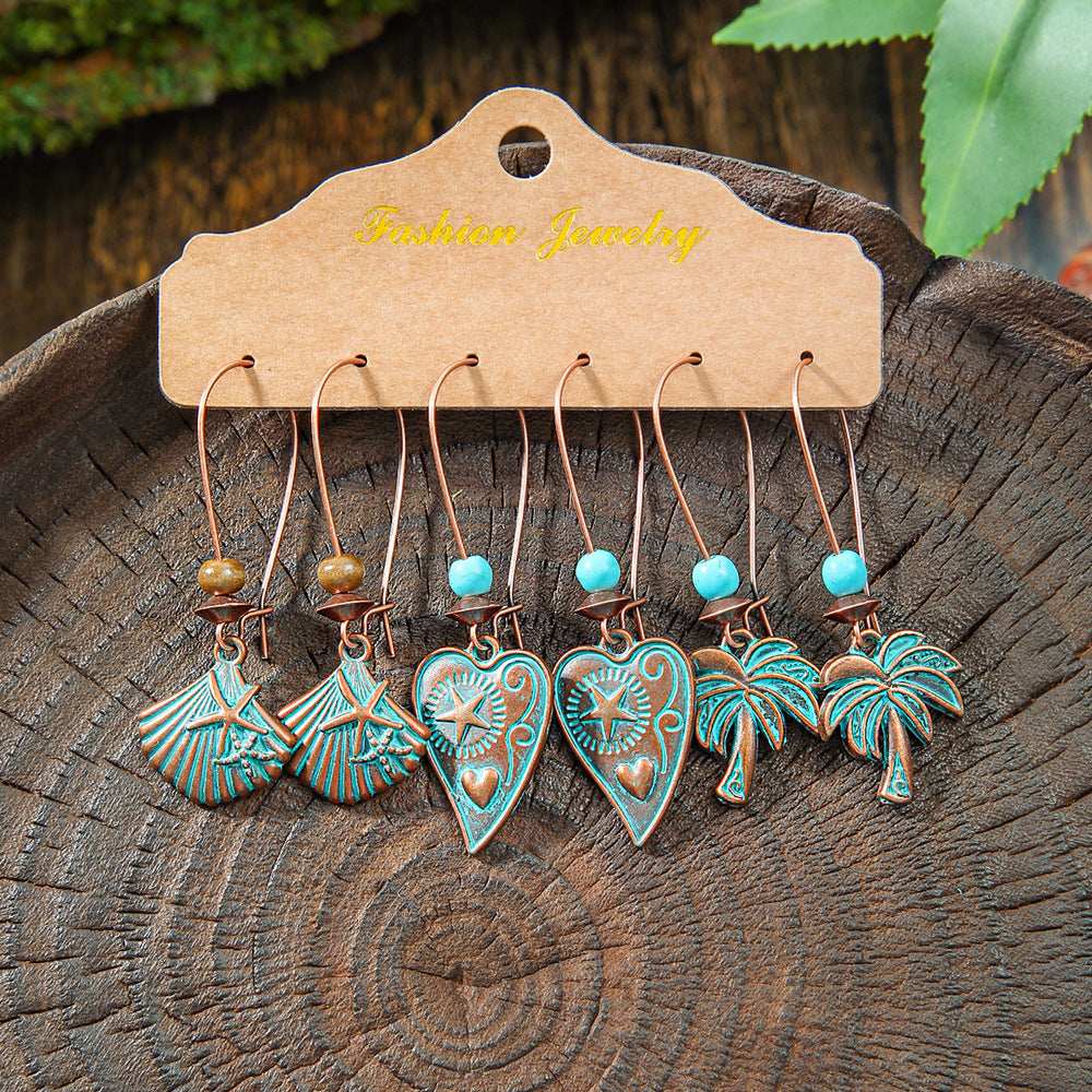 Vintage Bohemian Hollow Geometric Tassel Earrings