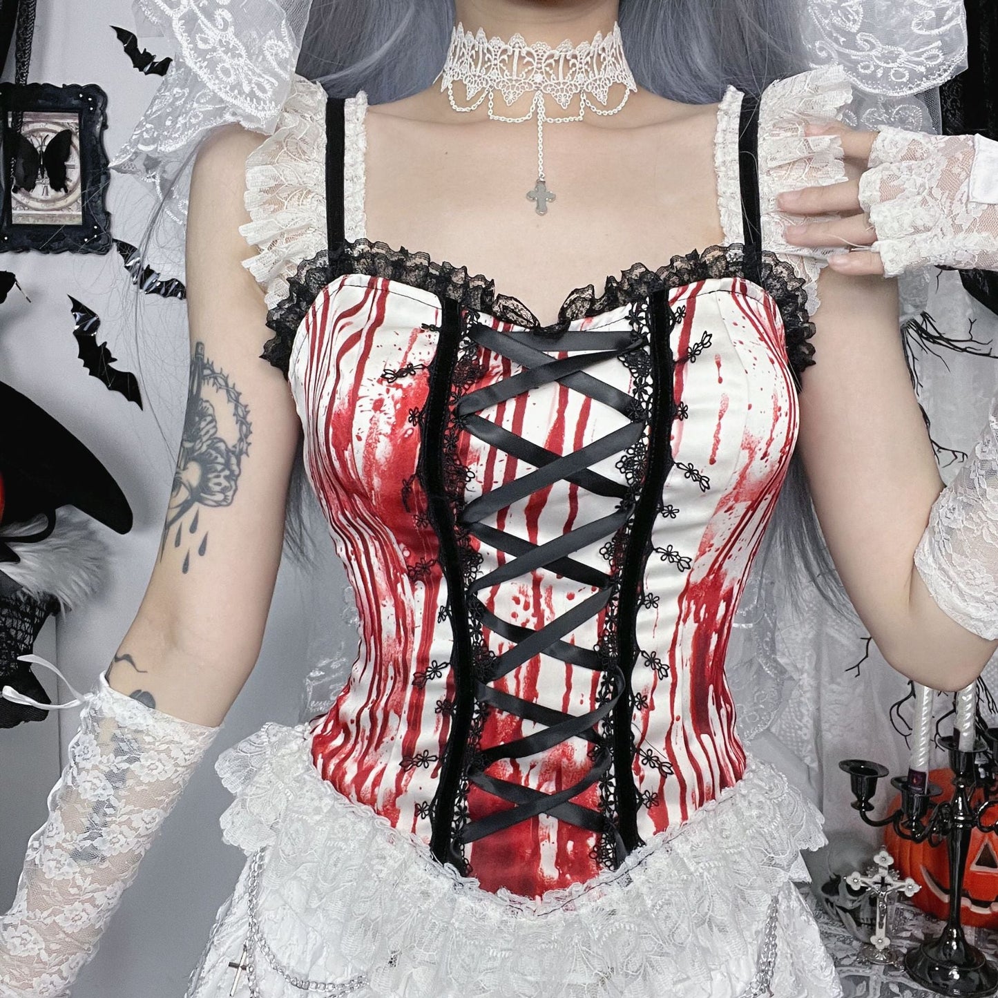 Blood Red Halloween Sexy Cami Top for Women
