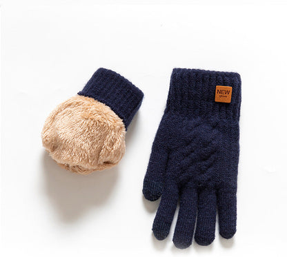 Touchscreen Winter Thicker Knit Gloves for Men