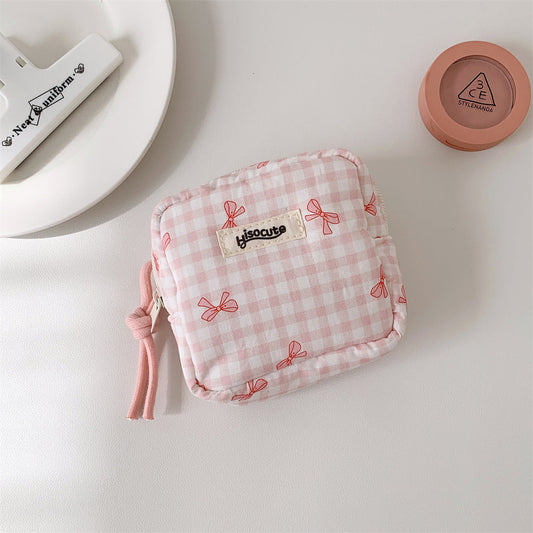 Simple Square Plaid Padded Wallets