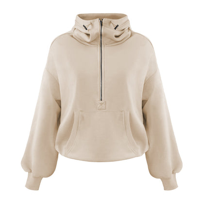 Trendy Color Block Hooded Sweatshirt Comfortable Casual Top