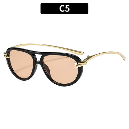 Trendy Knot Double Beam UV400 Sunglasses for Outdoor Activities