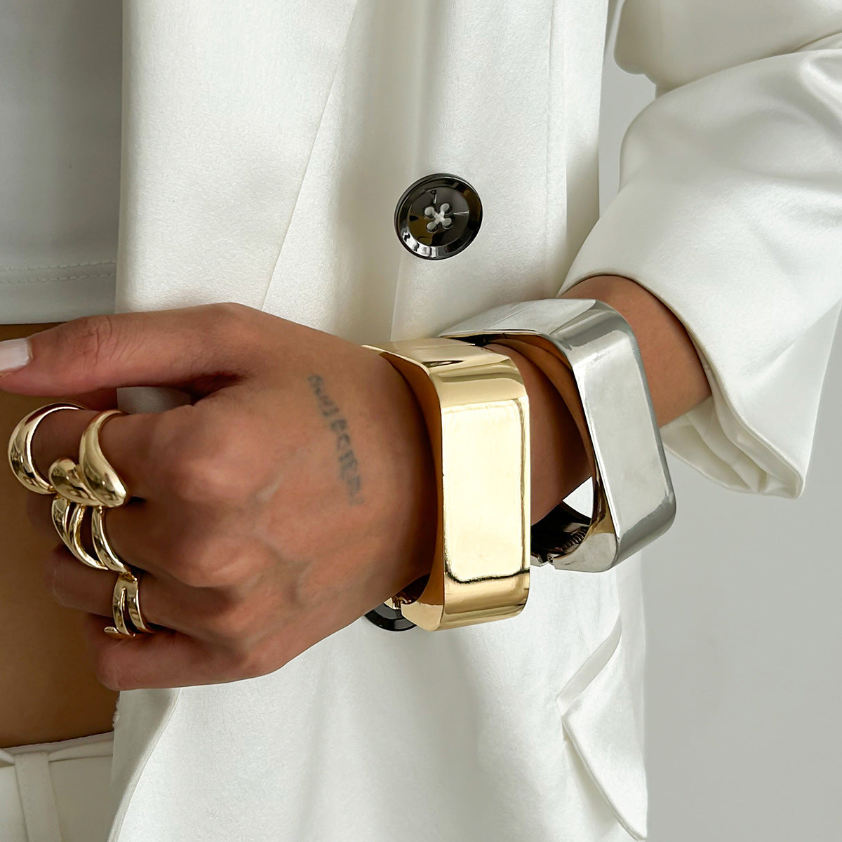 Ins Style Irregular Alloy Bracelet Set