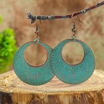 Bohemian Leaf Drop Earrings Vintage Alloy Jewelry
