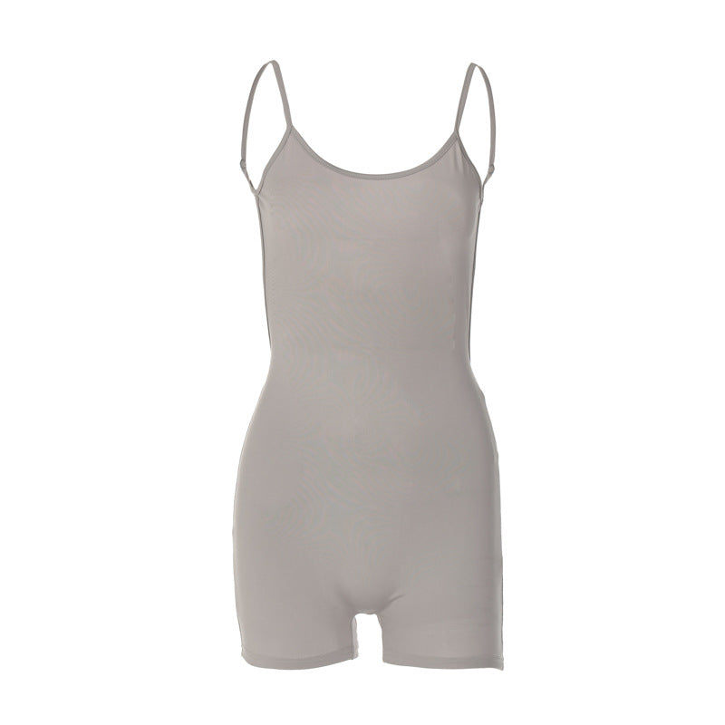 Backless Ruched Jumpsuit Sexy Slim Fit