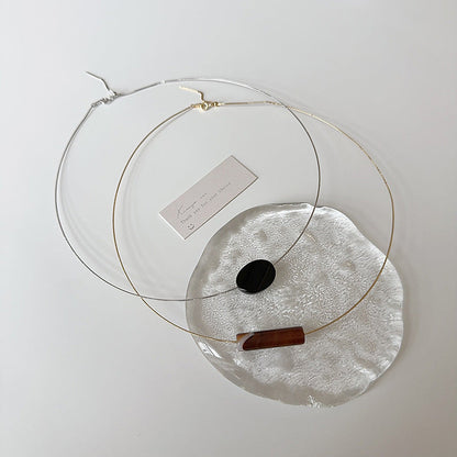 Minimalist Resin Pendant Chain Choker Necklace
