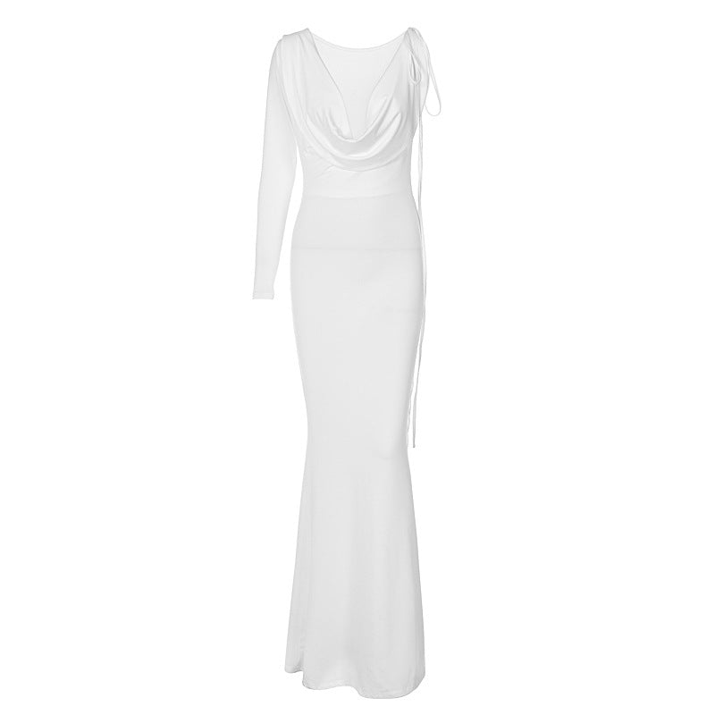 Elegant Solid Color Slim-Fit Midi Dress
