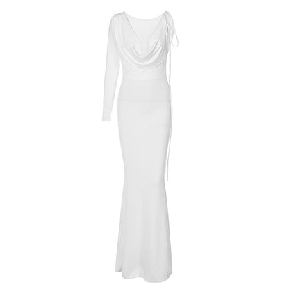 Elegant Solid Color Slim-Fit Midi Dress