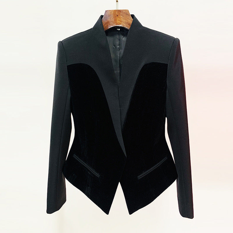 Fashion Slim Fit Velvet Blazer Suitable For Business Casual
