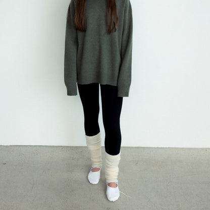 Wool Blend Knitted Leg Warmers Cozy Casual Socks