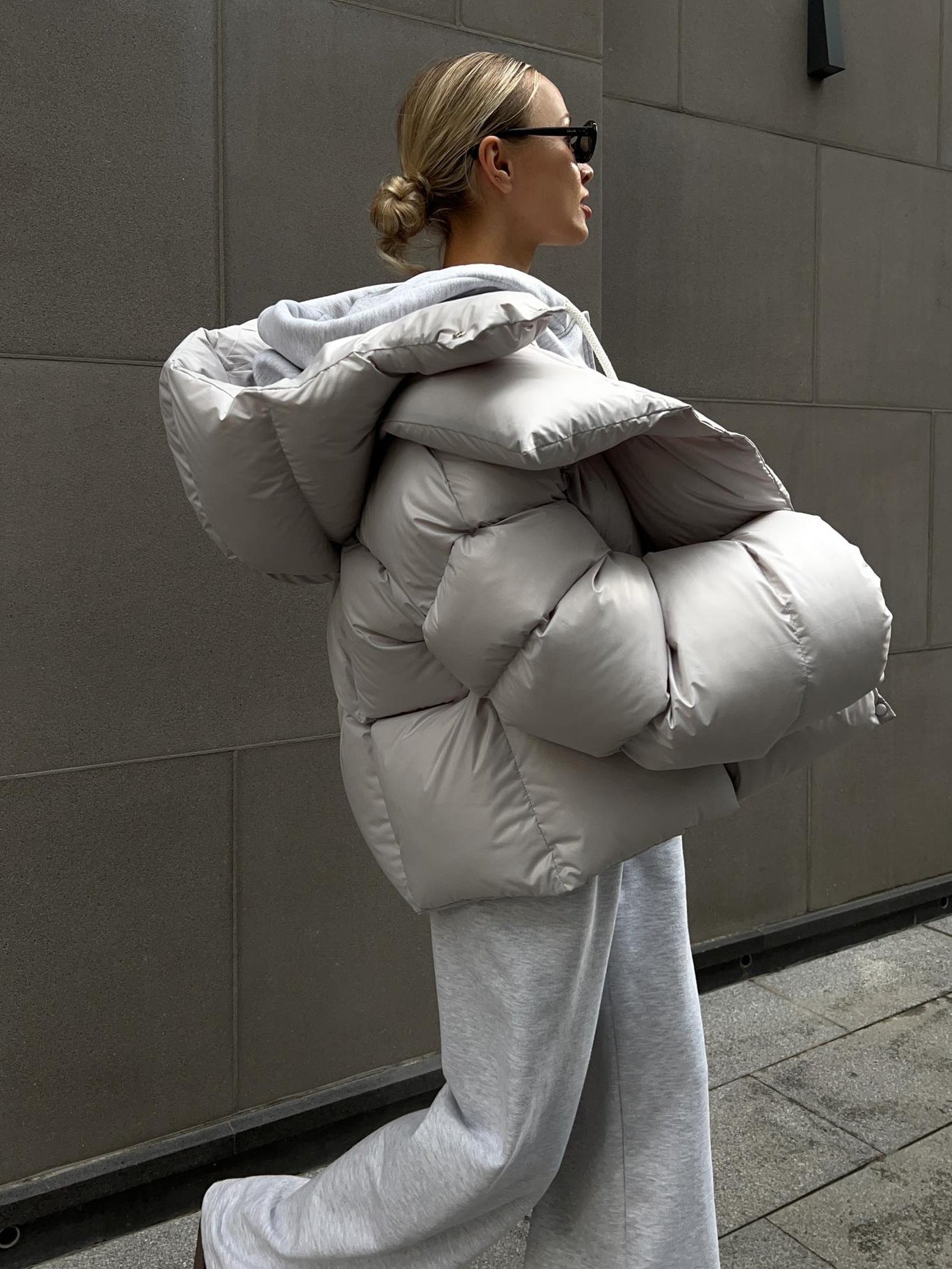 Trendy Hooded Cotton Puffer Jacket Casual Streetwear