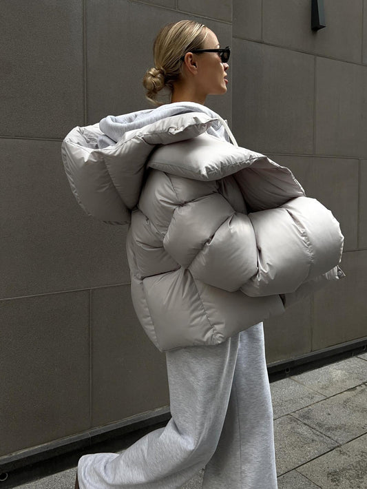 Trendy Hooded Cotton Puffer Jacket Casual Streetwear